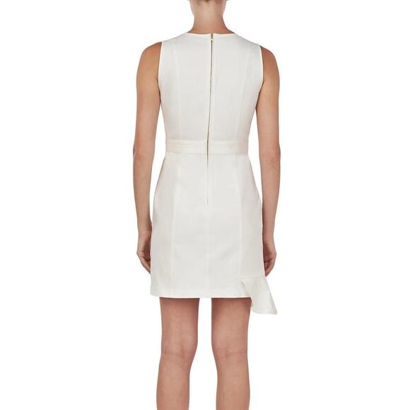 AMUR Beba Dress Sleeveless Button-Front Mini Organic Cotton Blend Denim White 8 - Picture 2 of 8